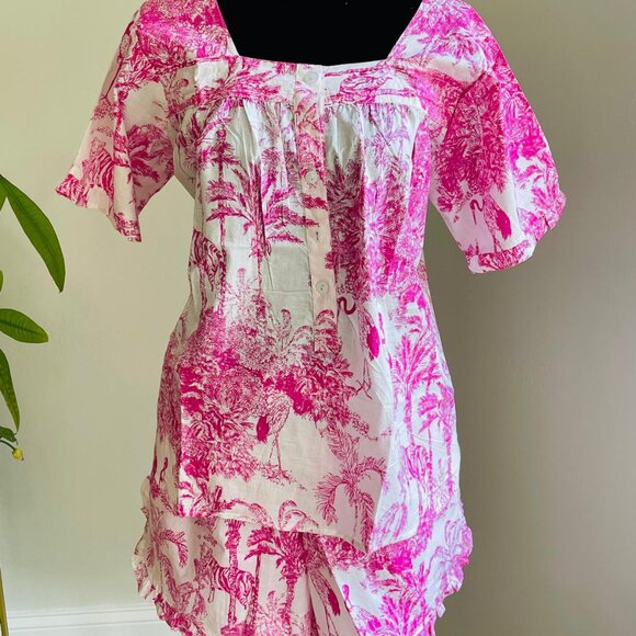 Other - BRAND NEW Summer block Printed Pajama Shorts Pjs Set Summer Night Dress Pj set